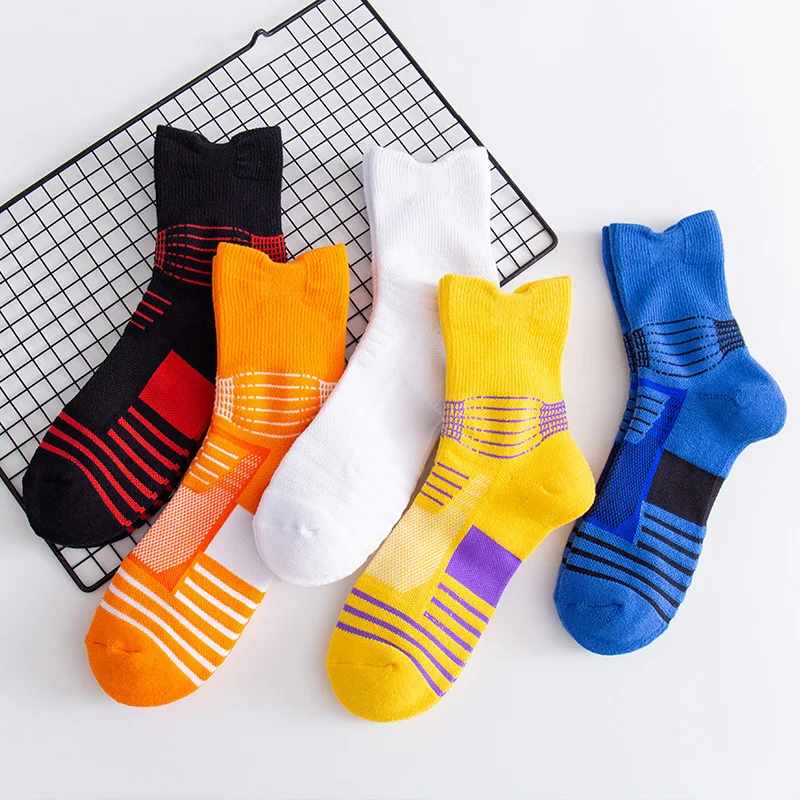 

Best selling adult basketball ribbed boy crew high quality ankle premium athletic new design sport socks for men