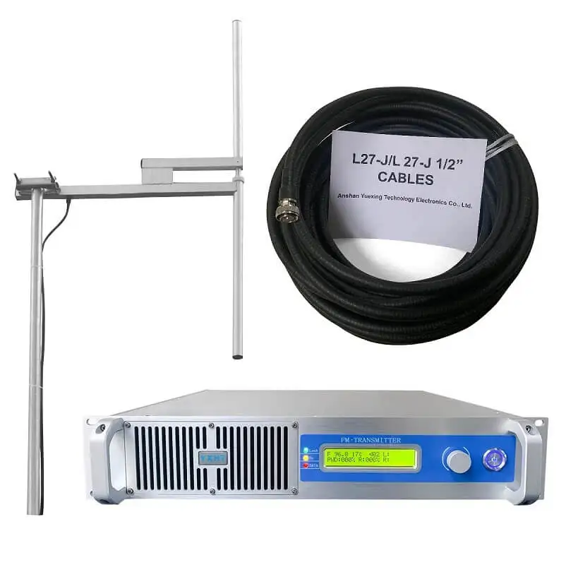 

Warranty: 6 years- YXHT 1KW emetteur radio FM Transmitter + 1-Bay Antenna + 30 Meters Cables with Connectors