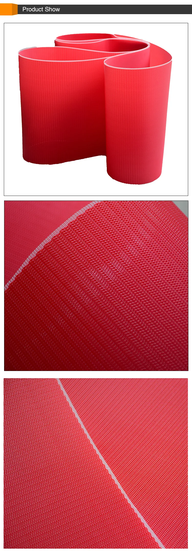 Red flat filament polyester mesh belt used in a constant non-woven fabric
