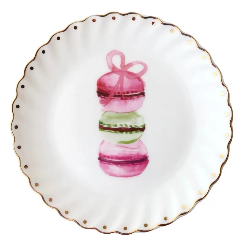 

Modern Holiday Custom Wholesale White Ceramic Luxury Fashion Elegant Round Home Hotel Porcelain Plates, As photo/customized