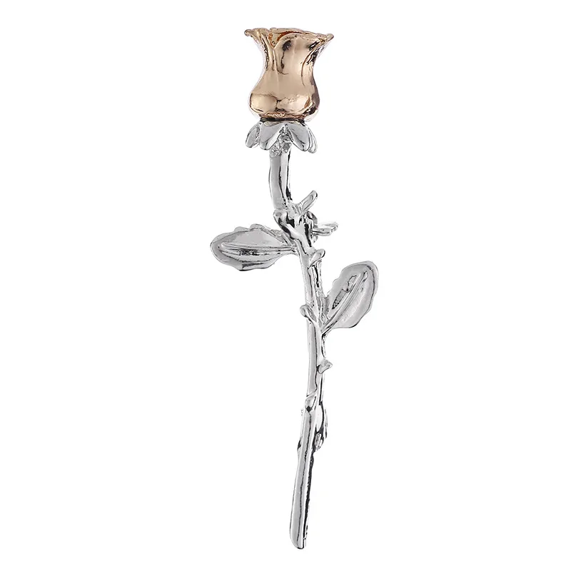 

JAENONES Factory Wholesale Fashion Simple Style Brooch Fancy Metal Flower Rose Brooches