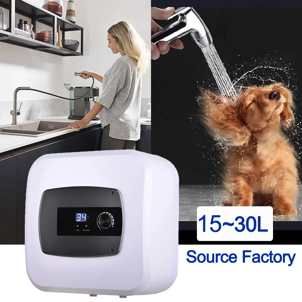 New Design Stainless Steel Electric Portable Hot Shower Bathroom Geyser Water Heater for Household Hotel Car Use 15L Capacity