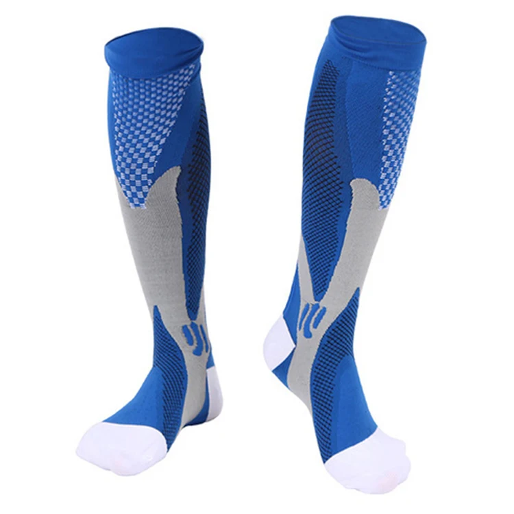 

New Technology 2021 Socks Manufacturer Unisex Custom Log Cotton Breathable Outdoor Football Sports Compression Sock, Blue+green+pink+white+black+orange