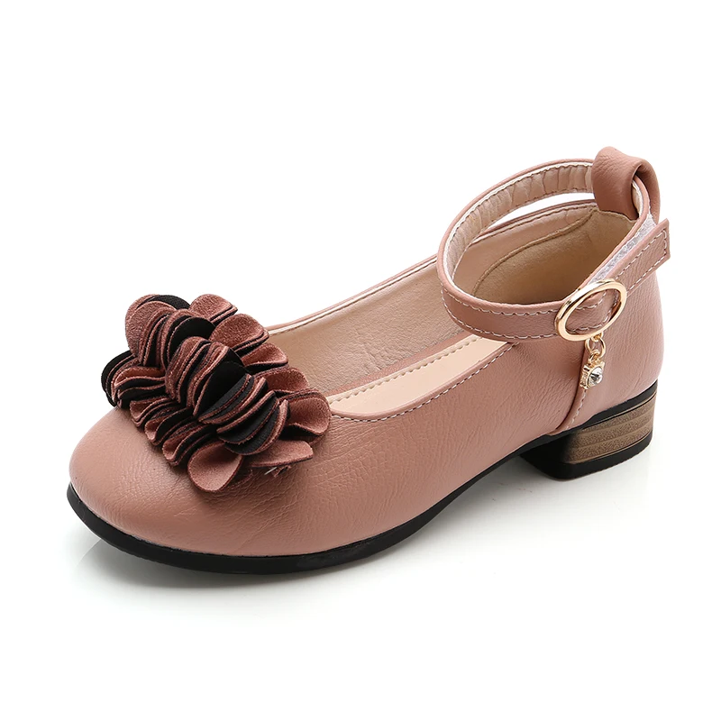 

High quality cute girls shoes kids student school shoes flower petals beautiful dress shoes for party