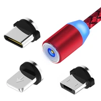 

1M 3.0 charging magnet usb cable ,fast braided charger 3 in 1 type-c micro usb charging magnetic cable for iphone android
