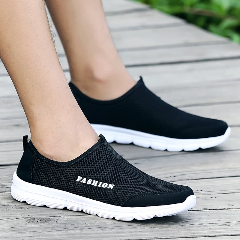 2019 Summer Breathable Mesh Sneakers Men Shoes Comfortable Slip On Male Shoes Loafers Casual Walking Footwear