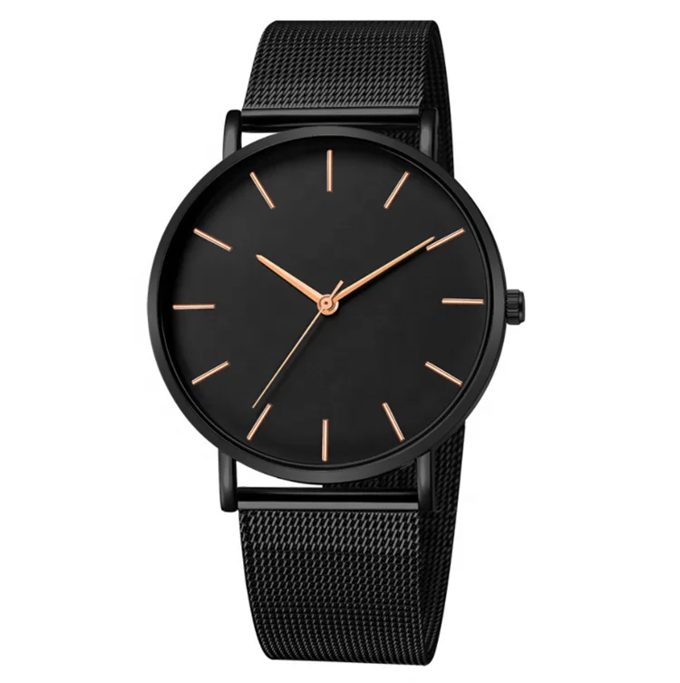

watches for men mesh strap alloy ultra-thin student quartz watch wrist hand mechanical men's watch