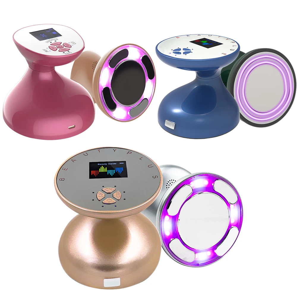 

Beperfect Ultrasonic Beauty Instrument Red Blue Light Therapy Home Use RF Body Slimming Massage, Silver/ rose gold / gold