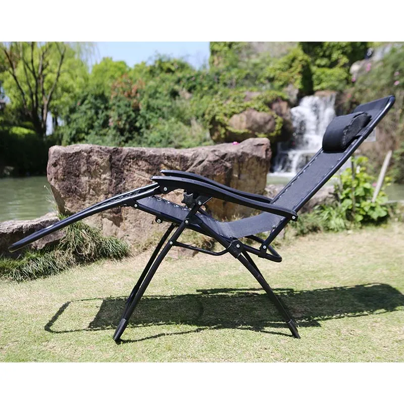 
Wholesale Black Fabric Metal Tube Bear 150kg Zero Gravity Recliner Chair Leisure Lounge Garden Beach Chair with Cup Holder 