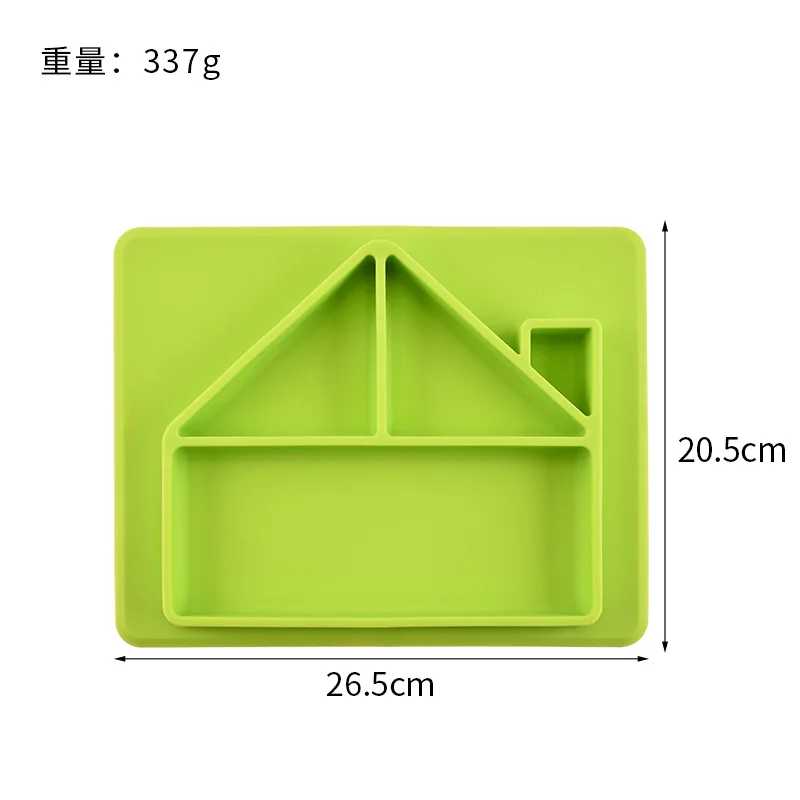 

Baby Silicone Dining Plates Cute Cartoon House Shaped Child Training Plate Tray Tableware Kids Food Feeding Bowl Dishes Non-slip
