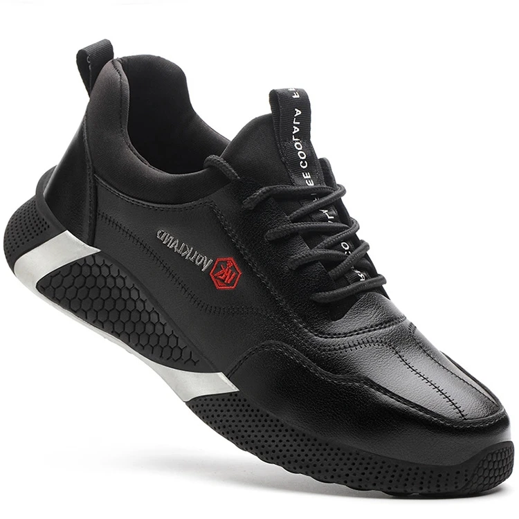

Fashionable and comfortable men's casual sports safety shoes steel toe cap rubber sole, Balck