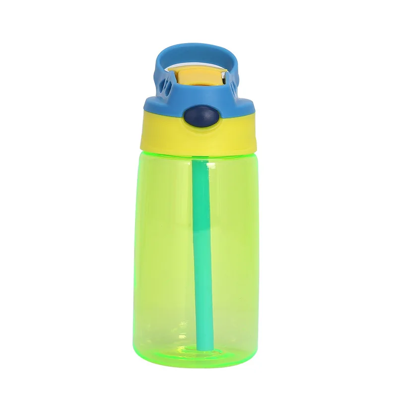 

2020 hot selling customized kids drinking bottle juice bottle water bpa free plastic drink water bottle with straw in stock, Blue,red,green and purple