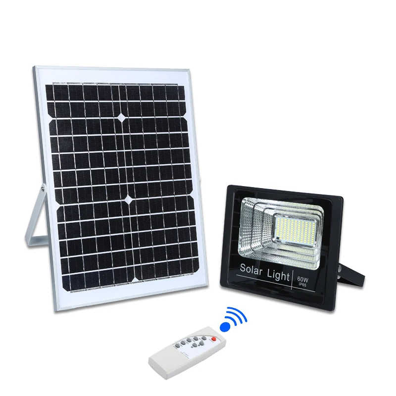 Garden square outdoor focus projector lamp 25w 40w 60w 100w 200w 300w solar led flood light with remote control