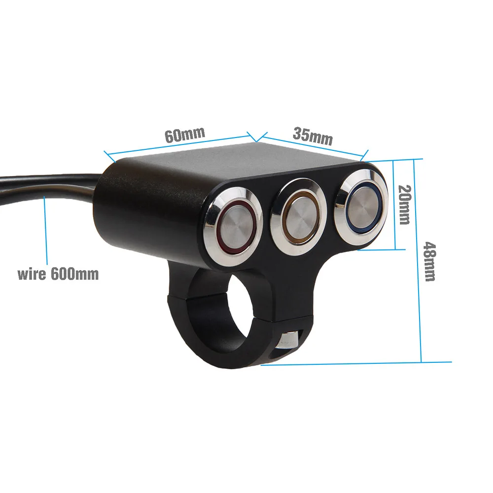 7//8/" 22mm Motorcycle Handlebar Hi//Lo Beam Headlight ON OFF Switch Waterproof