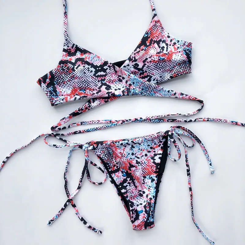 

In stock g string bikini bandage leopard swimsuit sexy desinger swimwear woman