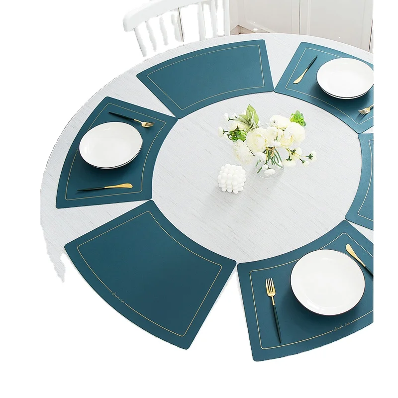 

Nordic Luxury Dinner Placemats Round Table Runner and Placemat Set Heat Resistant Sector Kitchen Table Decoration Mat Washable, Customized color