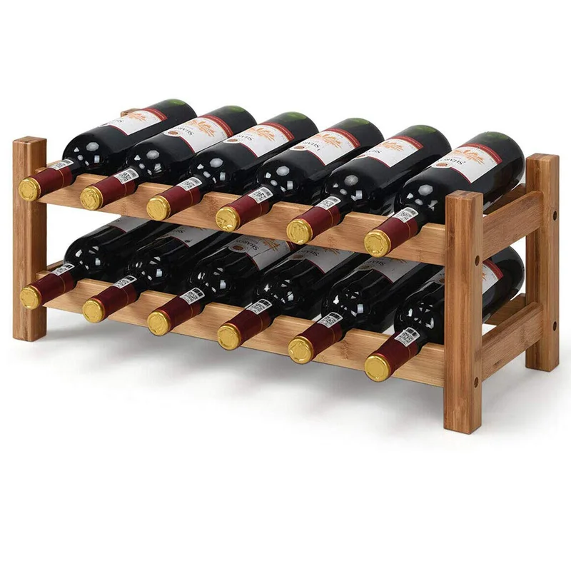 

Amazon selling Double wood wine rack on the table, Wood color