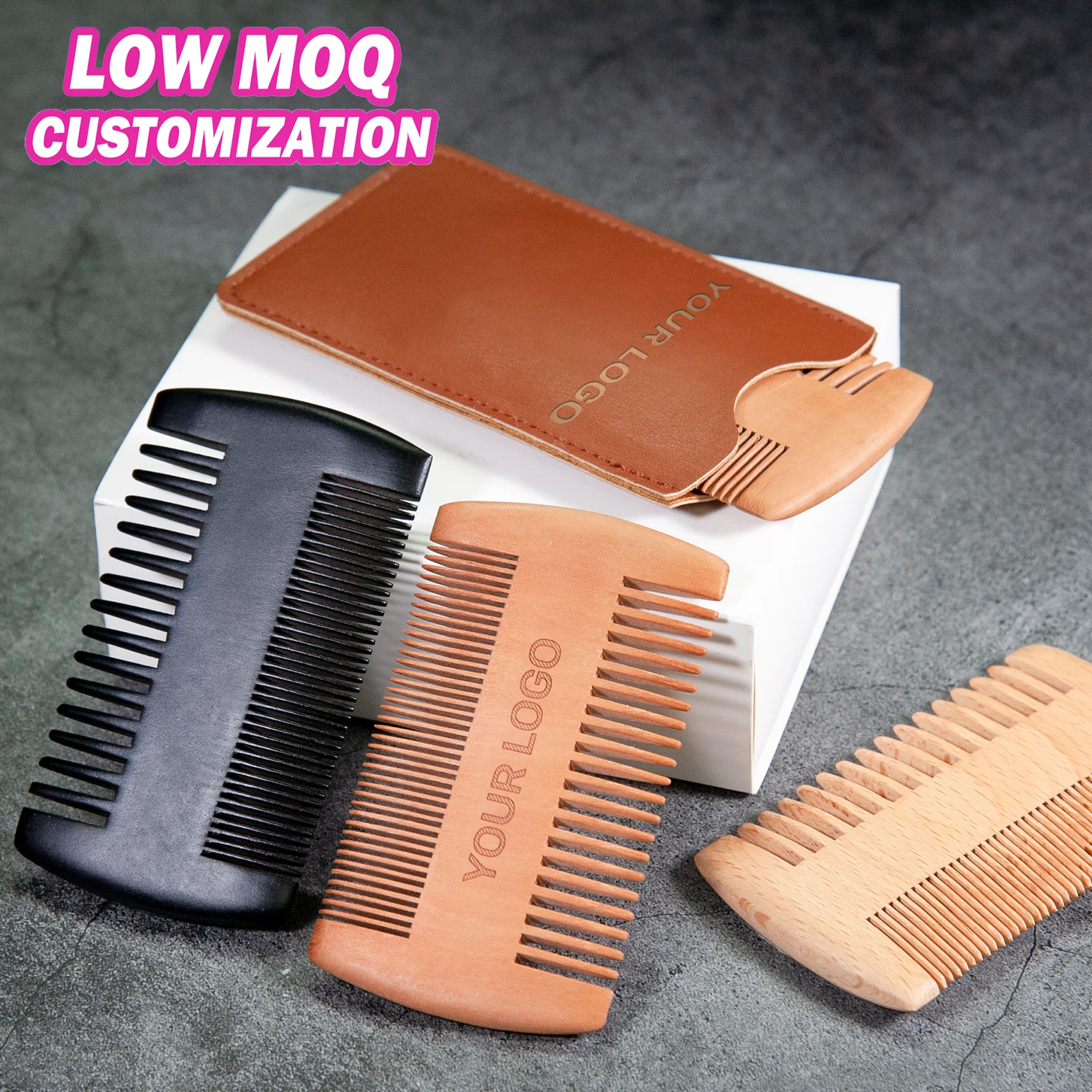 

Private Label Custom Logo Wholesale Beard Comb Wood Beard Comb Black Beard Comb