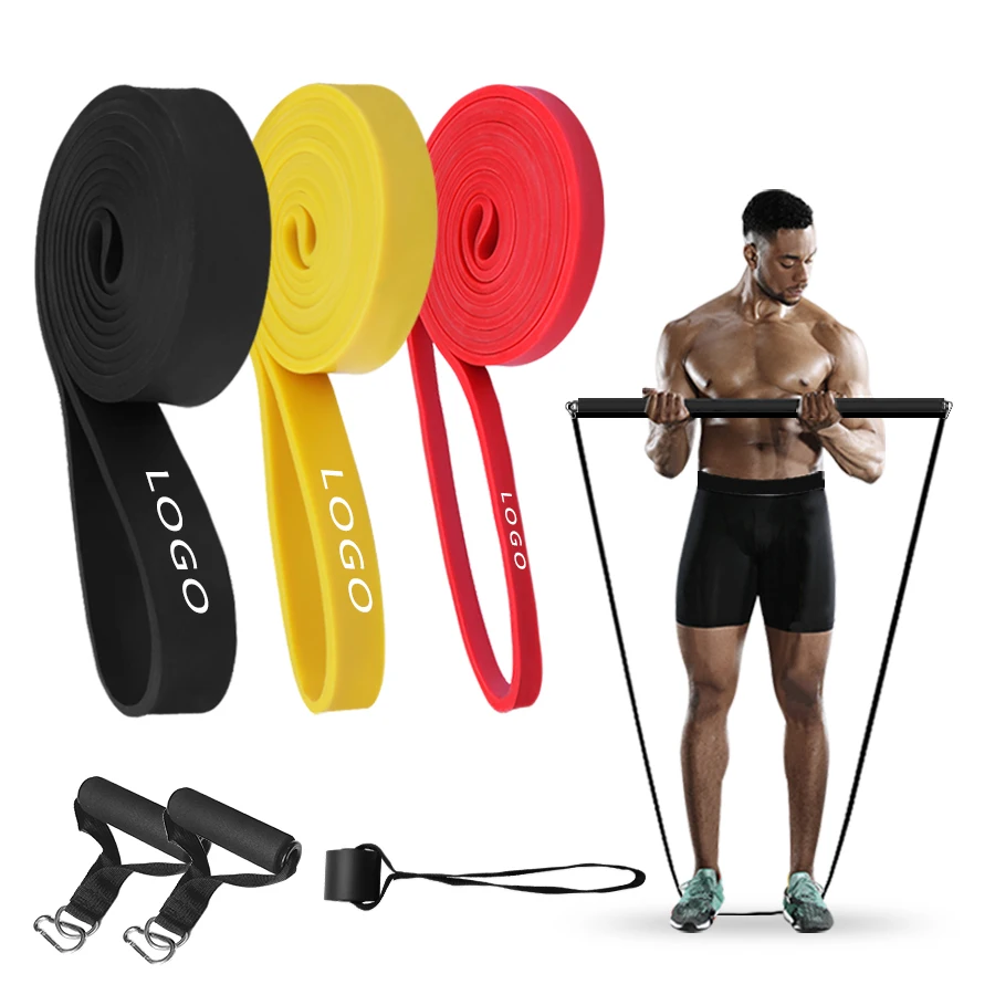 

2021 New home yoga accessories exercise pilates bar with resistance band kit arm leg strength training
