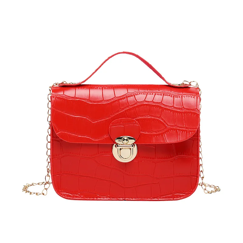 

New style small fresh women portable messenger bags ladies crocodile pattern shoulder small square bag
