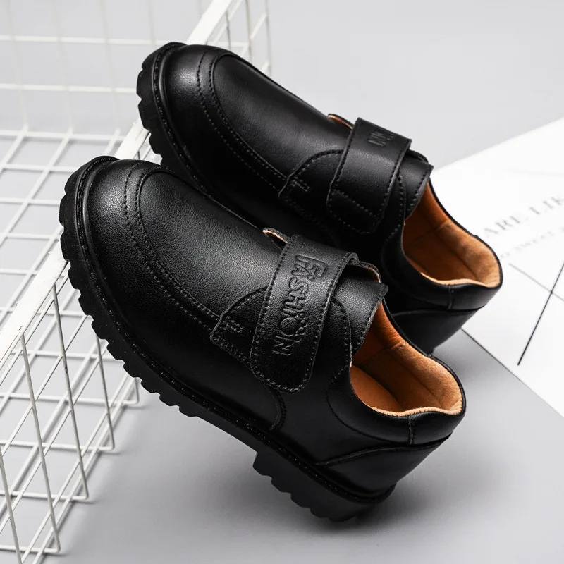 

Boys' black shoes show shoes children's black English style 2021 small leather shoes soft sole
