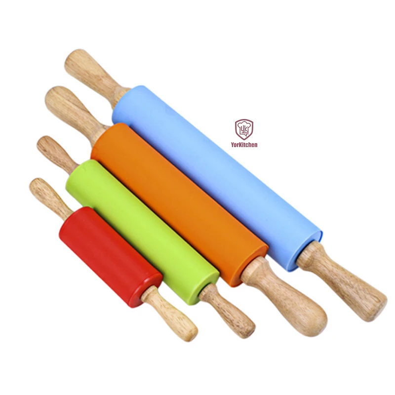 

Wood Rolling Pin Non-Stick Silicone Rolling Pin Perfect Gifts for Bakers