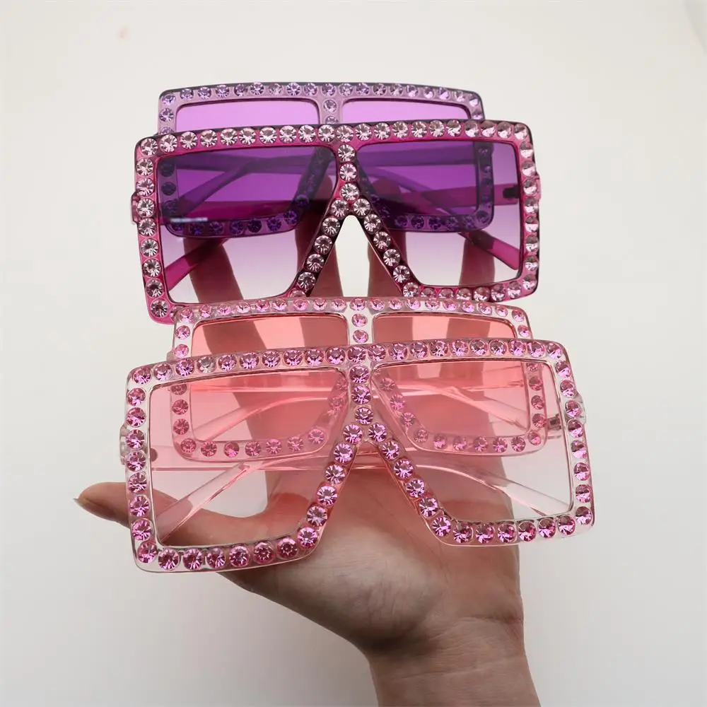 

2022 Hot Selling Diamond Mommy And Me Oversized Frames Shade Sunglasses Trendy Mother And Daughter Kid Sunglasses