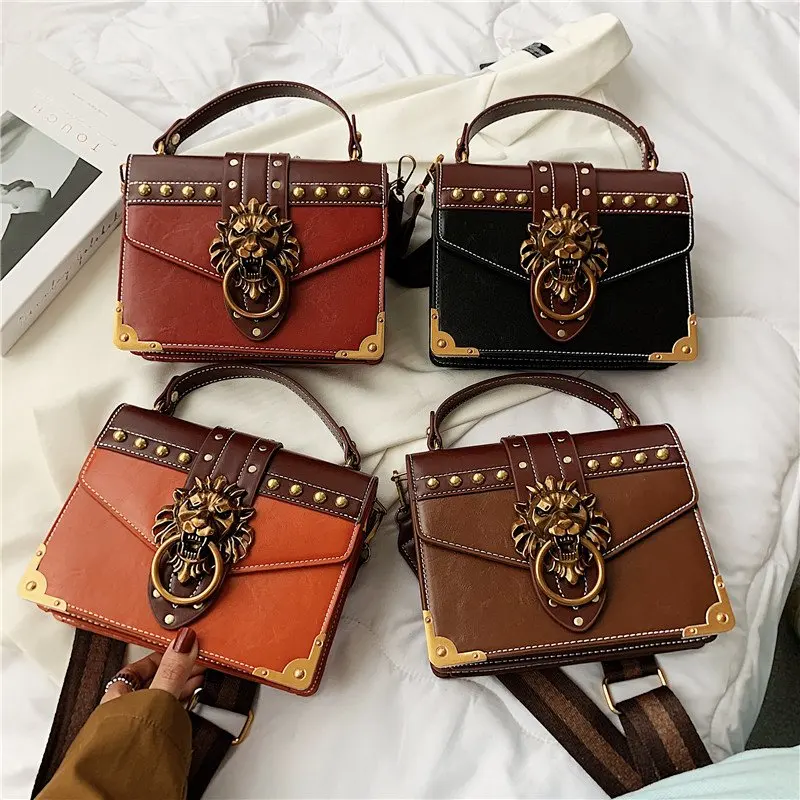 

2021 New arrivals Women Rivets Hand Bags Lady Fashion Purses Girls Messenger Handbags