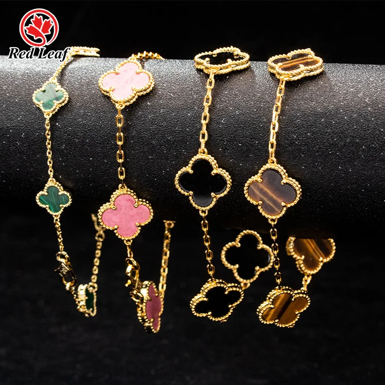 

Redleaf Hight Quality Silver 925 Silver Brass Bracelets Pink Yellow Black Red Flower Shape Bracelet & Bangle Fashion Jewelry