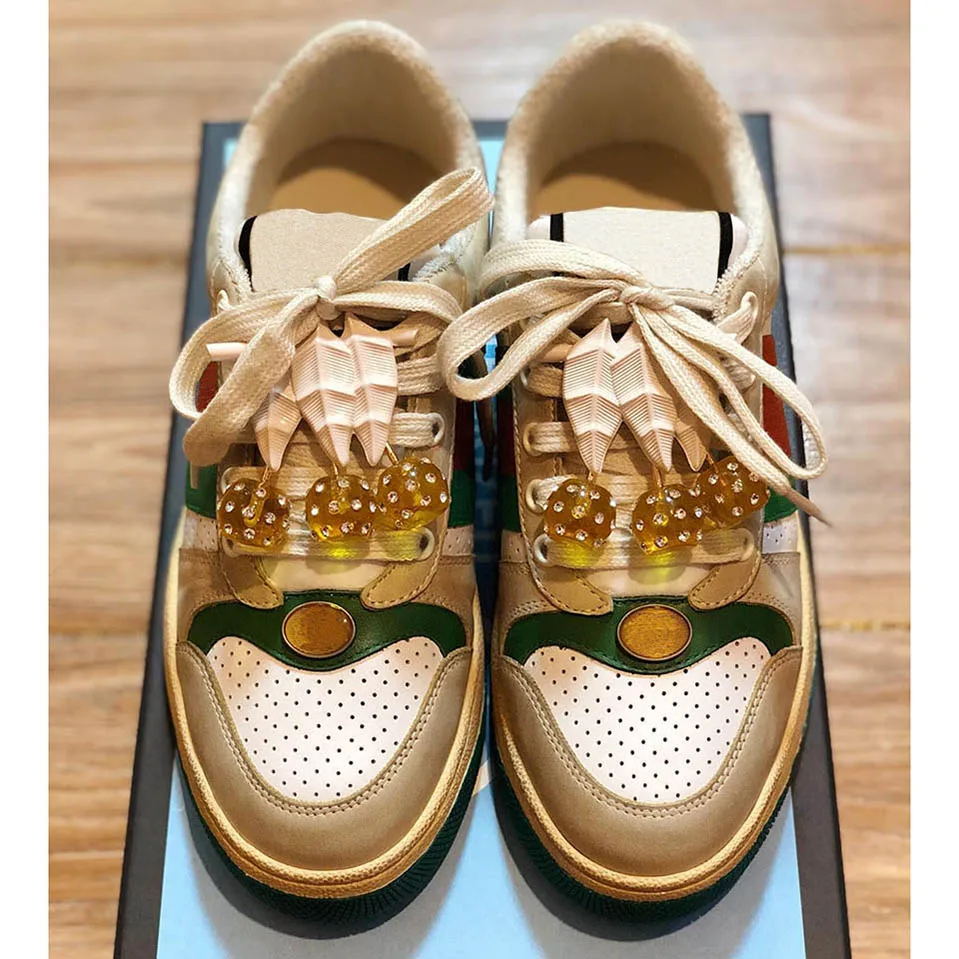 

Cherry pendant Italy style Famous fashion brand Designer shoes luxury women sneakers size  model RZ10