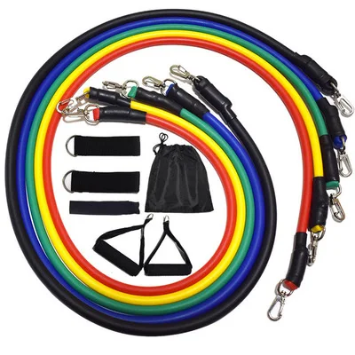 

11 piece set Resistance training pull rope set Elastic tube tension band, Multi colors