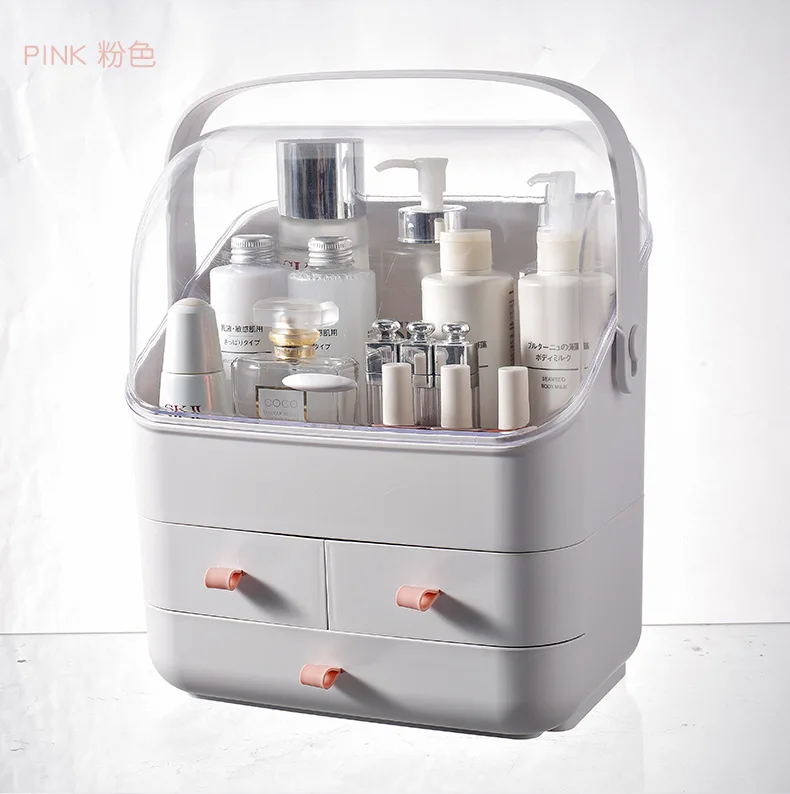 

2021 New Product Dressing Case Desktop Cosmetics Storage Box Drawer Type Organizer Makeup Plastic Jewelry Storage Box Shelf, Customized color