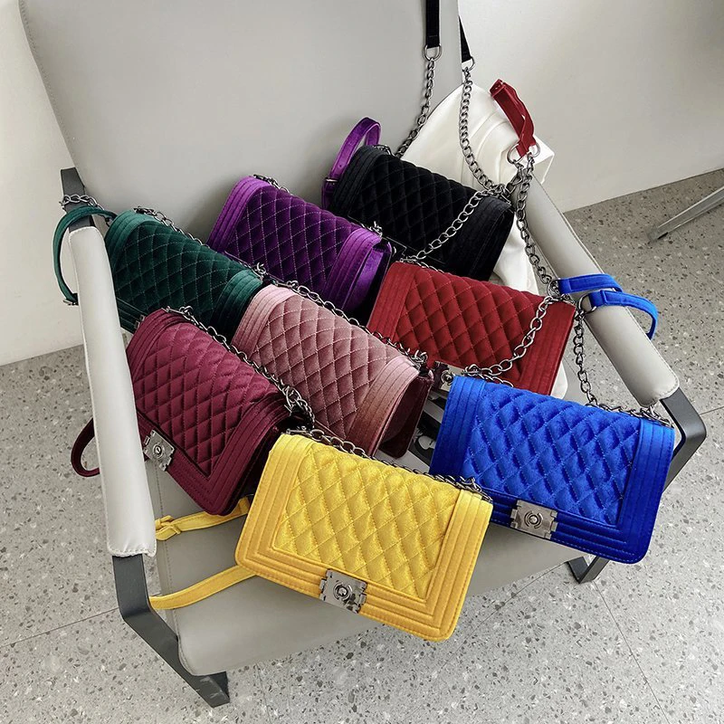 

Hot sale wholesale women hand bags pu leather bag ladies tote handbags chain shoulder strap crossbody fashion cute hand bags, Black,red,blue,khaki