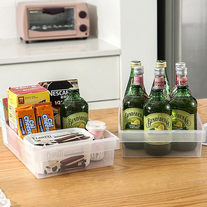 

Kitchen refrigerator fridge organizer transparent clear storage box, Transperent
