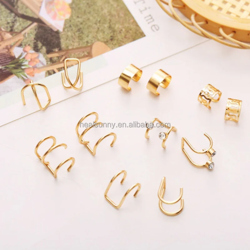 

Women Fashion Ear Cuff Wrap Earrings Ear Clip, As photos