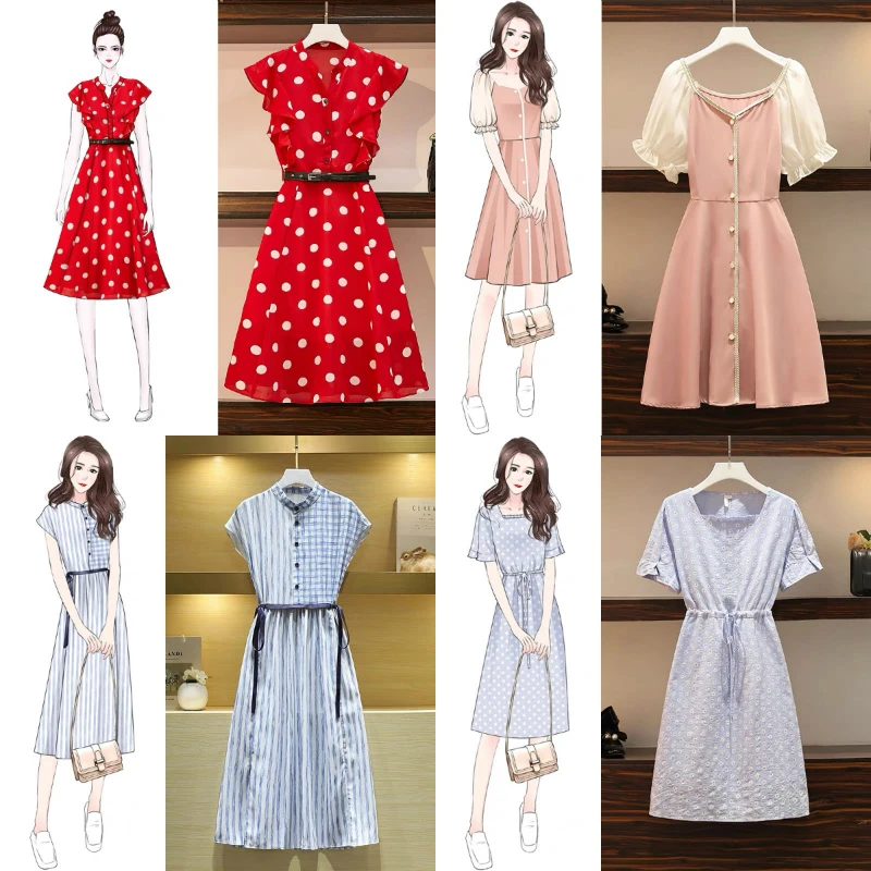 

The most popular summer big size new fashion women's short sleeve dress