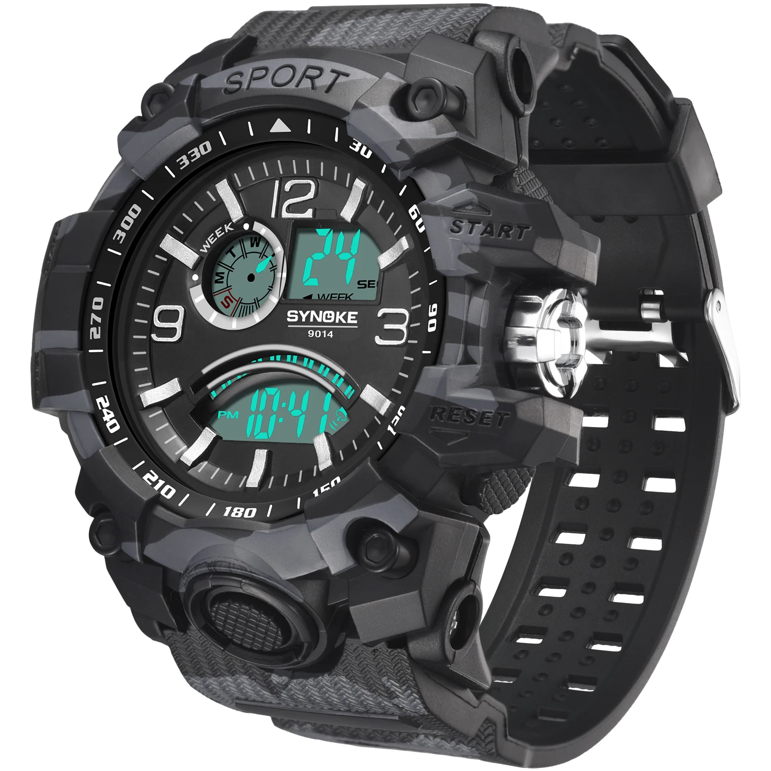 

SYNOKE Men's multifunctional outdoor large screen men's sports watch digital watch
