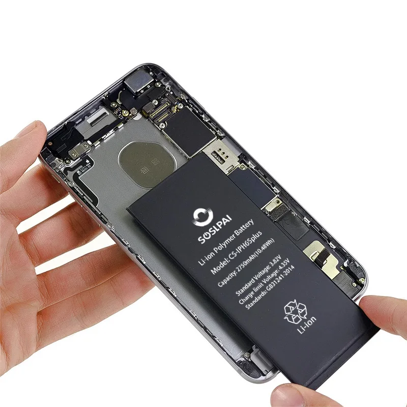 
SOSLPAI Free Shipping wholesale cell-phone battery pack for iPhone 6S plus 2750 mAh smart phone battery 