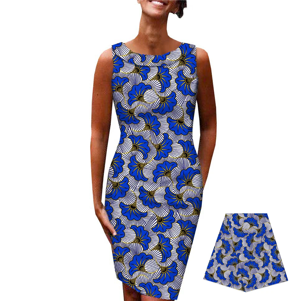 

Yibaoli 2021 African print kitenge dress designs for african real ankara wax 100% cotton dashiki african long dresses for women, 30 colors