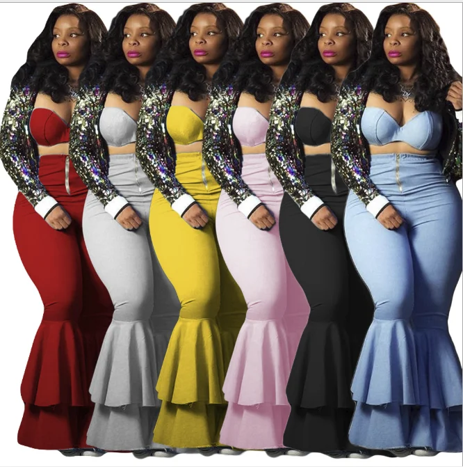 

BN8053 Plus Size Pants Woman Clothing Women Solid Color Boot Cut Woman Trousers, Picture shown