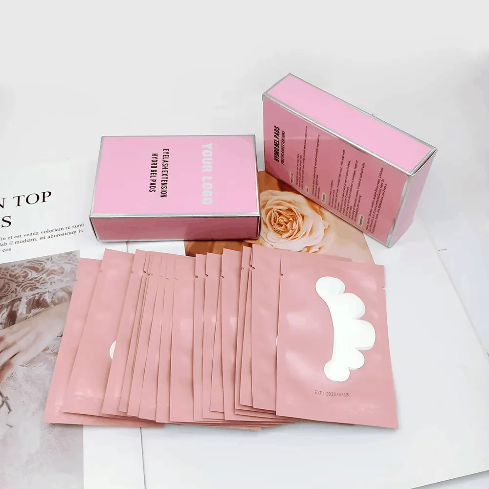 

Private Label And Box eyelash extension Eye pads Ultrathin lint free gel white black pink blue color Under eye patch