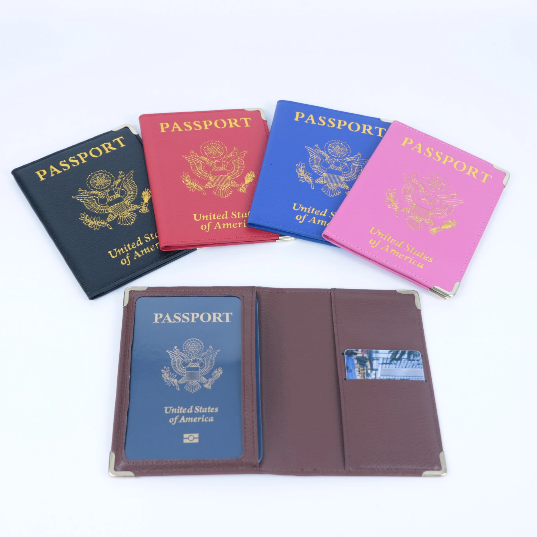 

Hot Sale Low MOQ Factory Custom Travel Card Holder Wallet Cheap Price PU Leather Sublimation Passport Holder Cover