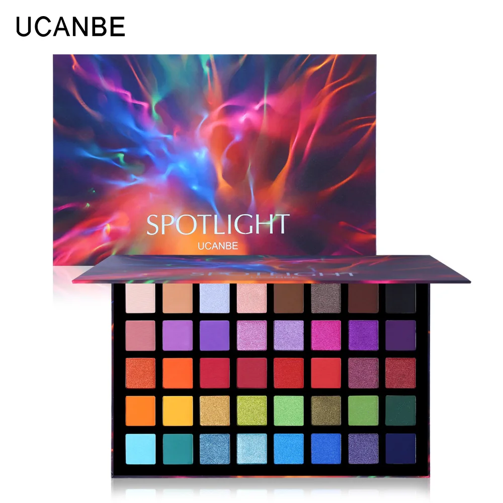 

UCANBE spotlight 40 color eyeshadow shimmer matte eye shadow professional 40 shade eyeshadow palette colorful makeup tray 40g