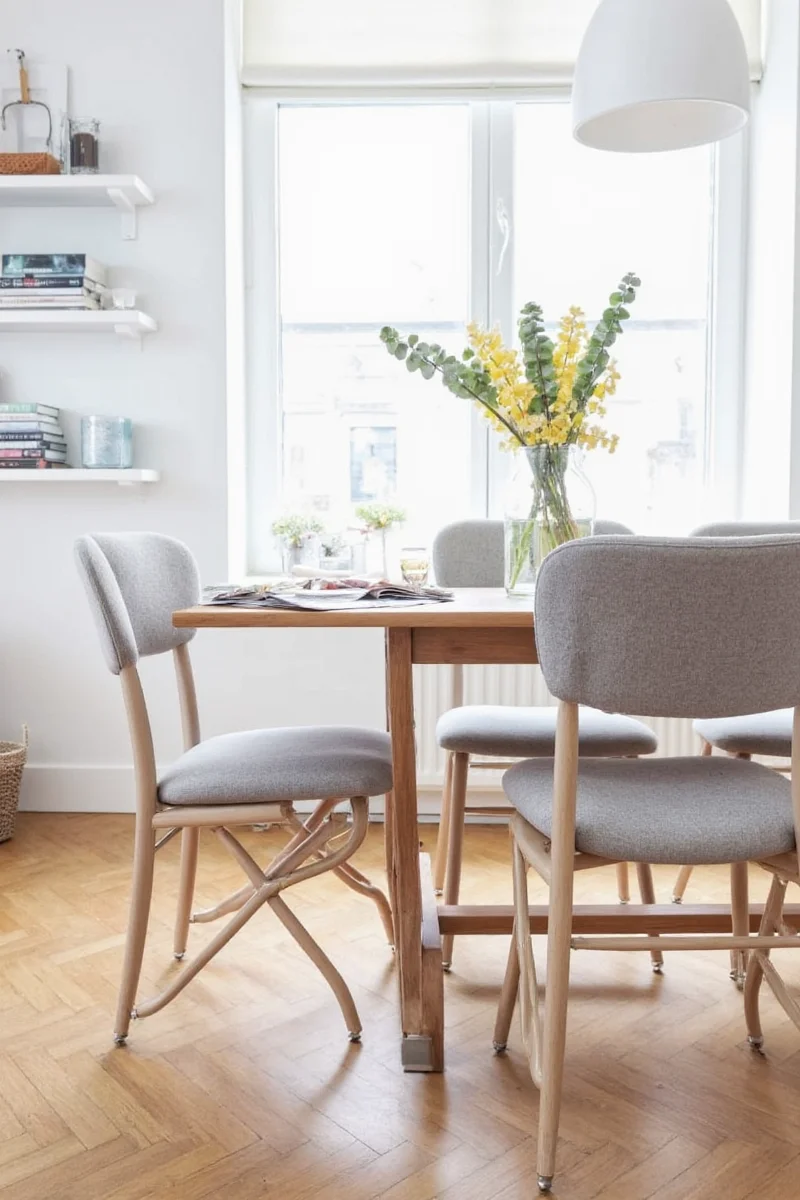 Stylized fold away chairs in a modern living room.