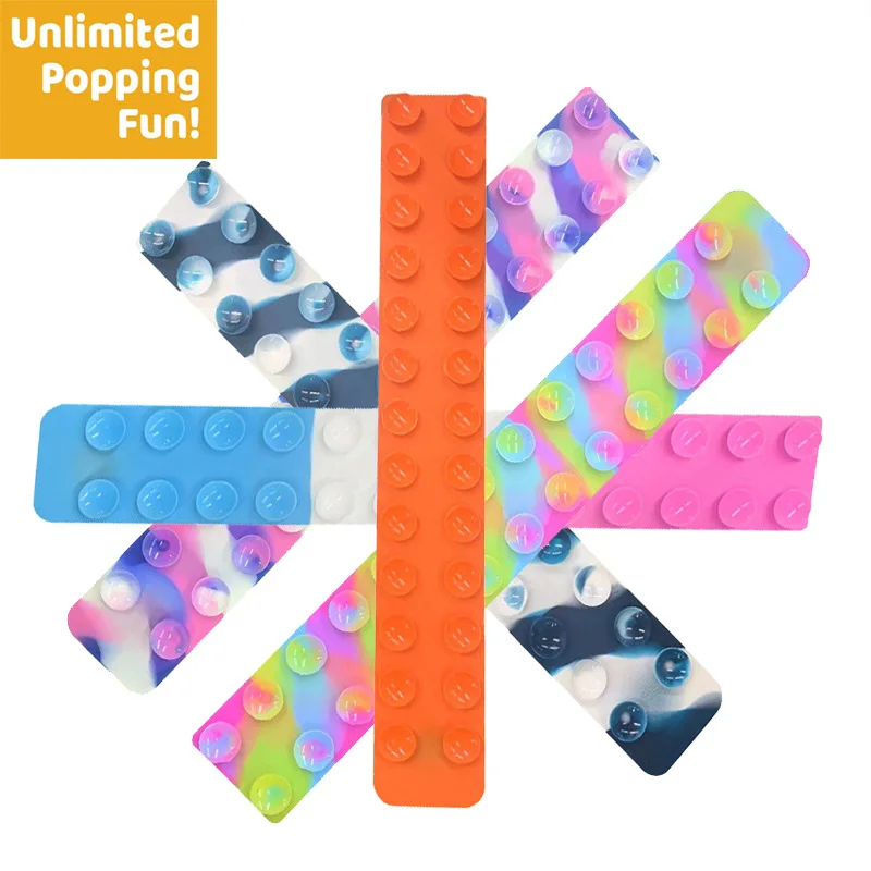 

2022 Squidopops Bracelet Educational Kids Fidget Toy, Suction Cup Squidopops Ring Push Antistress Fidget Sensory Pop itting Toys, Pantone color