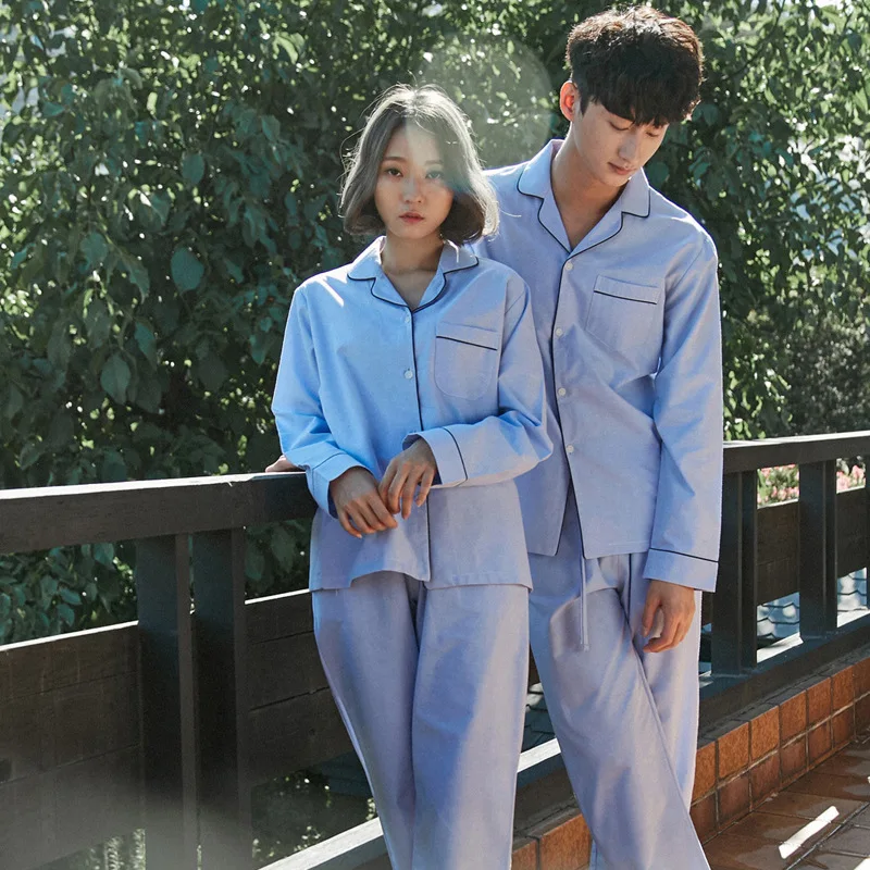 

Wholesale Cotton Pajamas Cardigan Sleep Wear Autumn Men Pyjama Long Sleeve Women Pajama Suit Couple Sleepwear Couple Pajamas, Silver/pink/dark blue