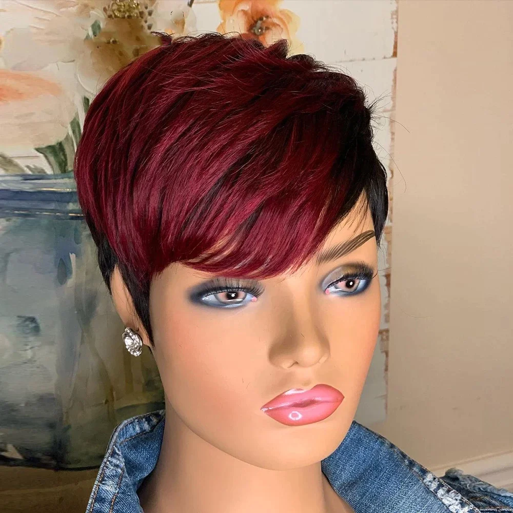 

perruqu bas prix de gros Human Hair Wigs Pixie Cut Lace Front Wig Brazilian Sperruque bresilienne Wigs for Black Women Natural