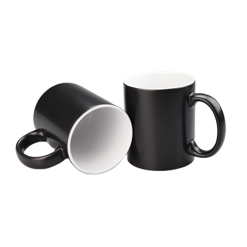 

High Quality 11 OZ Black Color Change Magic Mug Orca Coated Customize Sublimation Ceramic Mug