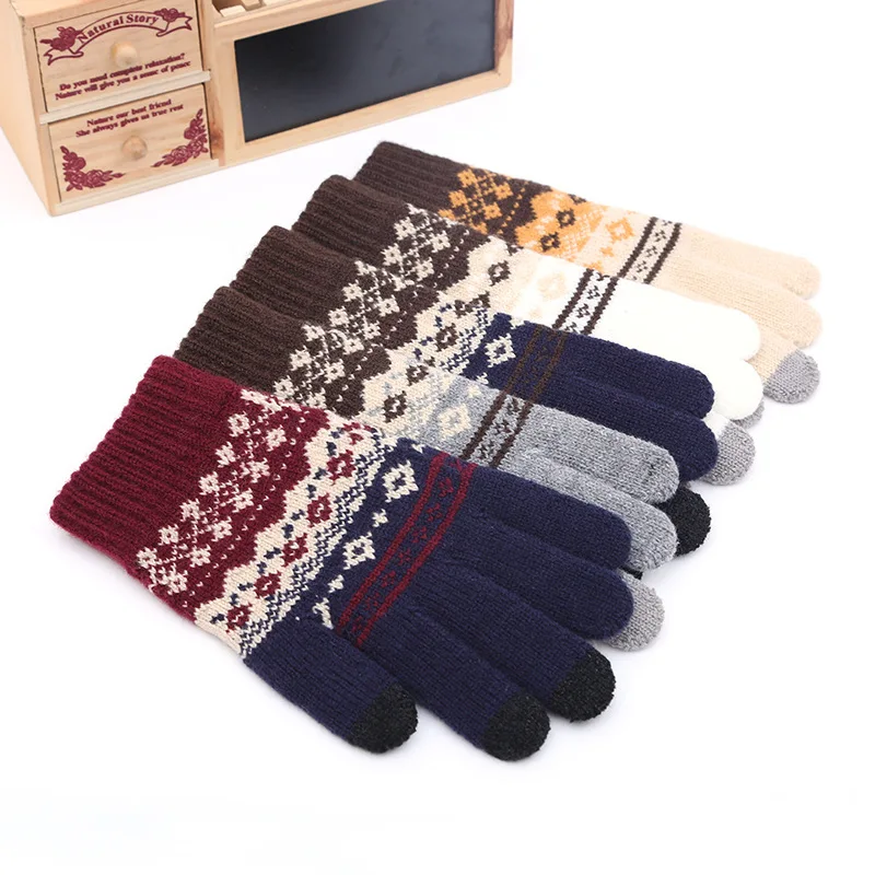 

Women And Men Girls Knitted Women Ladies Winter Warm Thermal Fleece Thicken Touch Screen