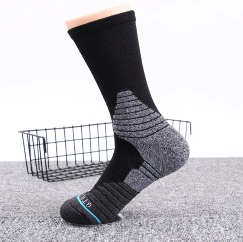 

Medium Crew Adult Basketball Star Thickened Towel Bottom Professional Anti Slip Sports Men Socks